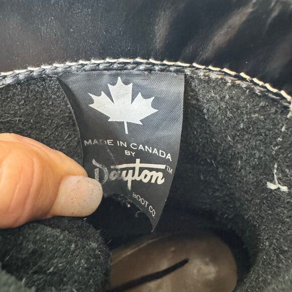 Dayton Boots Sidekick Black Leather Mens 9 Canadian Work Biker Goth Emo Punk - Picture 8 of 14